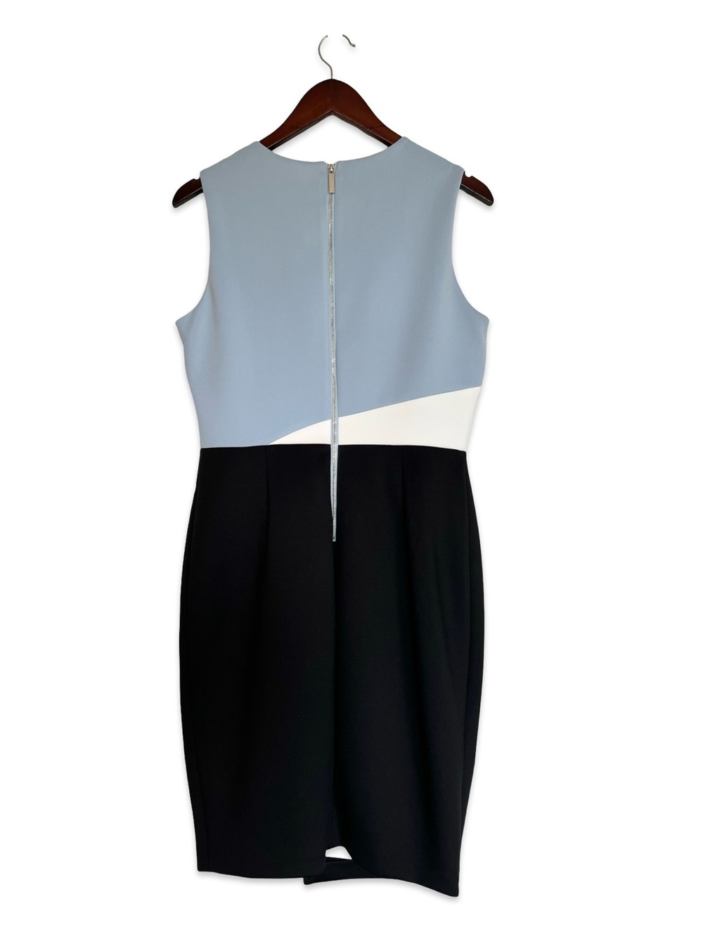 Calvin Klein asymmetrical sheath dress Size 10 Preppy Office Work Colorblock - Picture 5 of 6